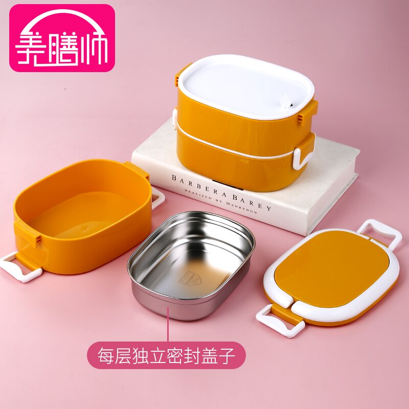 Fiambrera térmica bonita, lonchera multicapa De acero inoxidable, fiambrera portátil Bento, ecológica, fiambrera De Comida AC50LB