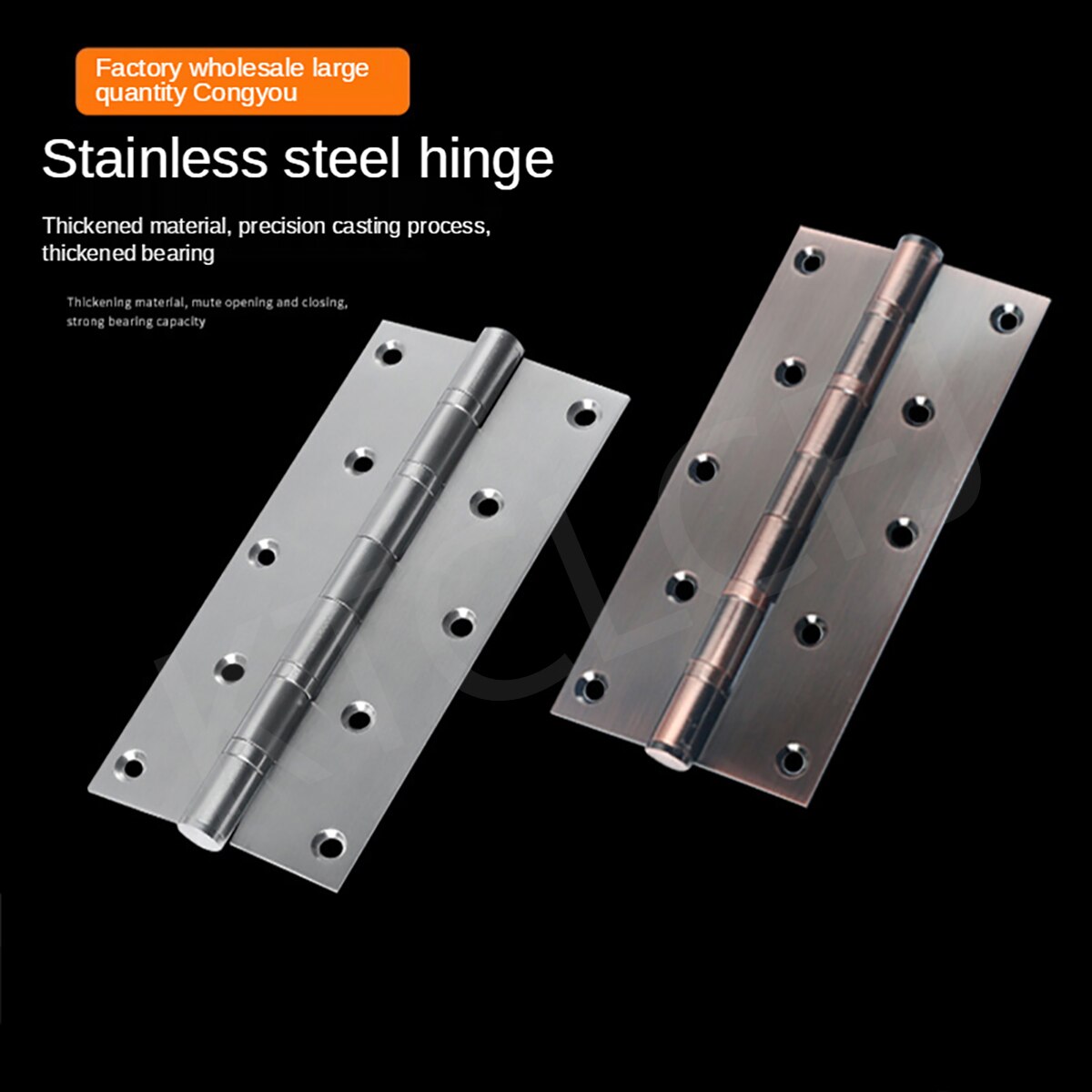 8 Inch Rvs Zwarte Platte Deur Scharnier Gratis Slot Houten Deur Binnendeur Lager Decoratieve Meubels Scharnier