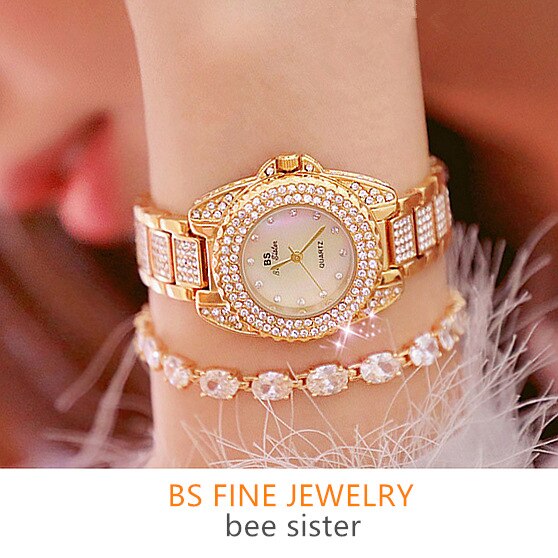 Damklockor märke lyx vattentät klocka dam diamant armband dam armbandsur reloj vattentät