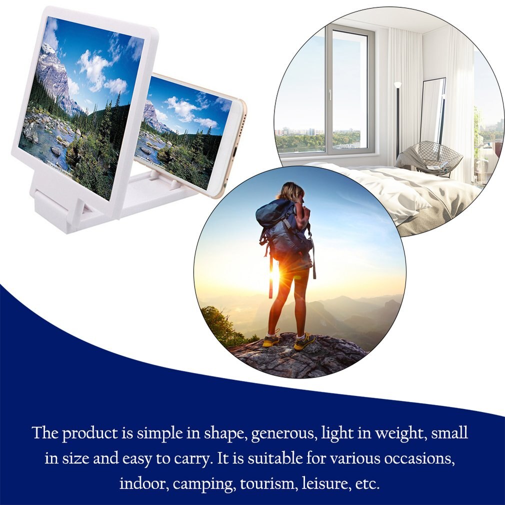 Mobiele Telefoon Screen Vergrootglas Ogen Bescherming Display 3D Video Screen Versterker Vergroot Uitbreiden Stand Houder Zonder Power