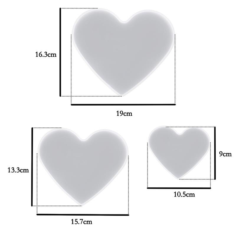 Sottobicchiere del Silicone Stampi Gioielli In Resina UV Epossidica Premuto Fiore Irregolare di Figura Copertura Stampi Per Strumenti di Creazione di Gioielli FAI DA TE: Heart Mixed 3pcs