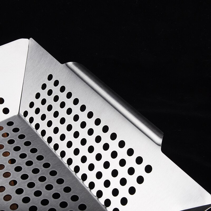 Vegetable Grill Basket Bbq Grill Drain Plate Square Grill Tray With Perforated Grill Tray Stainless Steel Tool Grill Pan