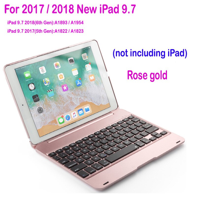 Smart Keyboard for Apple iPad 9.7 5th 6th Generation Bluetooth Keyboard Case for iPad mini 1 2 3 4 5 Air 1 2 Pro 9.7: ipad 9.7  Rose gold