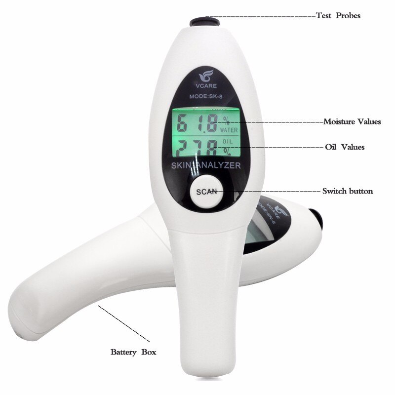 Hud vandindhold olieindhold test pen vand og olie indhold tester ansigt tester hud fugtdetektor