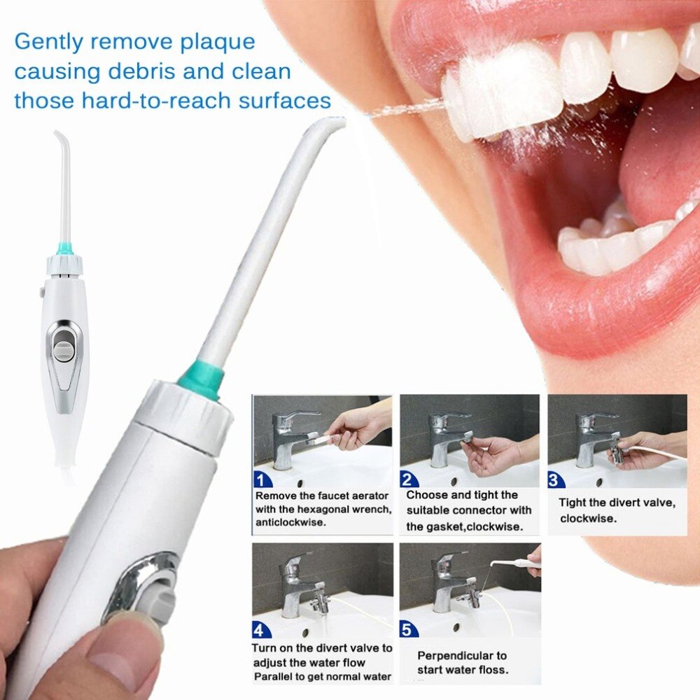 Grifo irrigador Oral portátil, higiene Dental, chorro de agua, grifo de conexión, dispositivo de flotación Dental para el cuidado de los dientes en el hogar