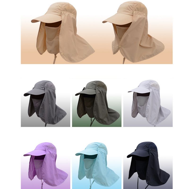 Unisex sommerhat solbeskyttelse hat uv beskyttelse ansigt halsklap solhætte ansigt mand udendørs fiskeri vandreture arbejde afslappet hat