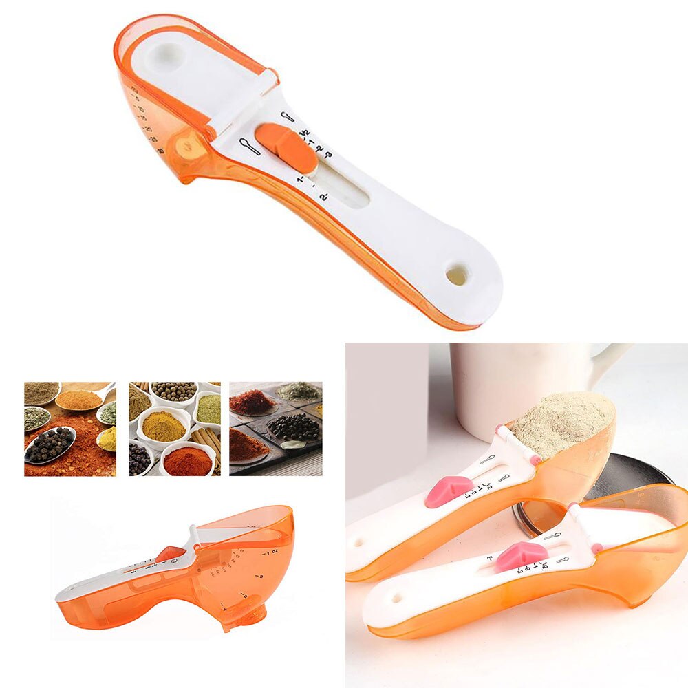 Plastic Adjust Measuring Cup Spoons Scale Scoop Kitchen Cooking Handle Baking Sugar Floor Measure Tool Baking Kitchen Gadgets