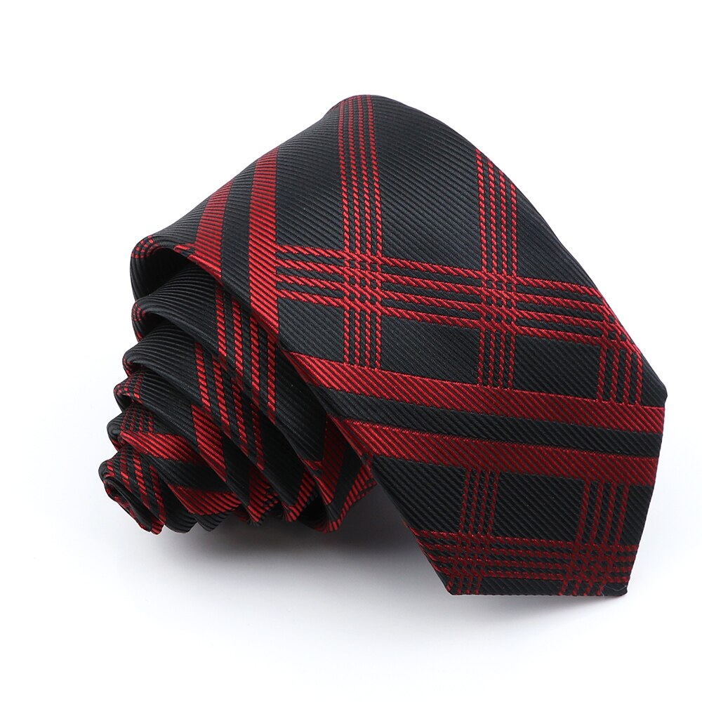 Corbata Negra a rayas para hombre, corbatas a cuadros de Color sólido de 6cm, azul y rojo, accesorios de uso diario, corbata, de de boda para hombre