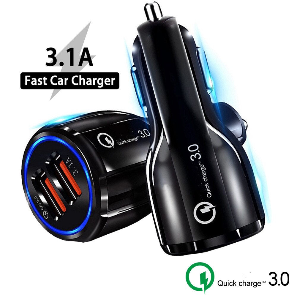 Auto-oplader Sigarettenaansteker Universele Dual Usb Snel Opladen 3.0 Mobiele Telefoon Fast Car Charger Voor Iphone Samsung Huawei