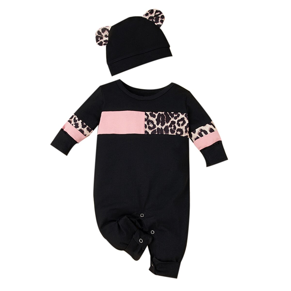 Baby Jongens Kleding O Lange Mouwen Baby Rompertjes Patchwork Luipaard Print Winter Pasgeboren Baby Meisje Outfit