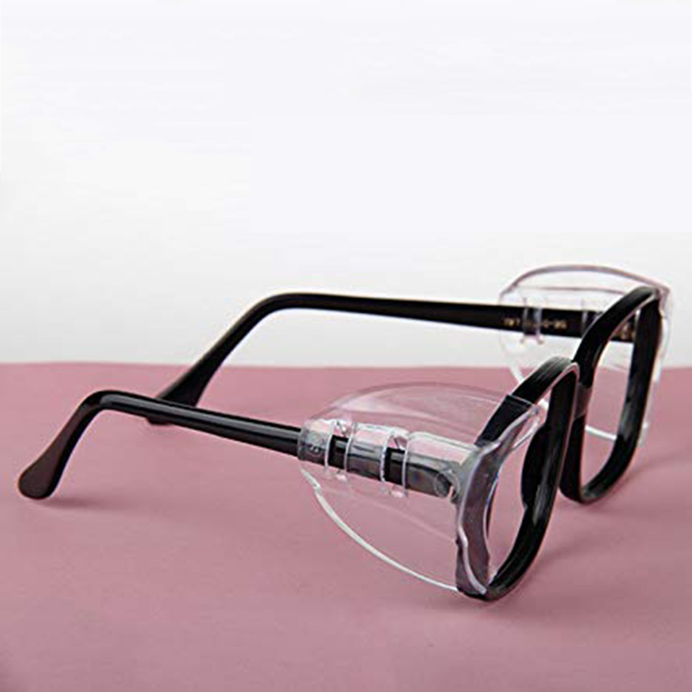 2Pcs Safety Eye Glasses Side Shields Non-toxic Clear Flexible Glasses Side Shields Plastic glasses safe protection