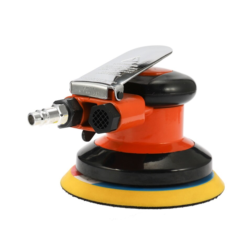 6 " 10000 rpm pneumatisk handflata slumpmässigt orbital polermaskin luftdriven orbit polermaskin dubbelverkande polering slipning slipning: Orange / Eu