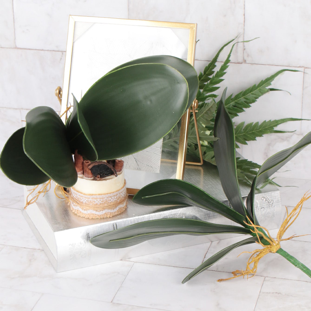 Kunstig phalaenopsis simulering møllorkideblad ekte orkideblader blomst plante hjem dekorasjon landskapsarbeid