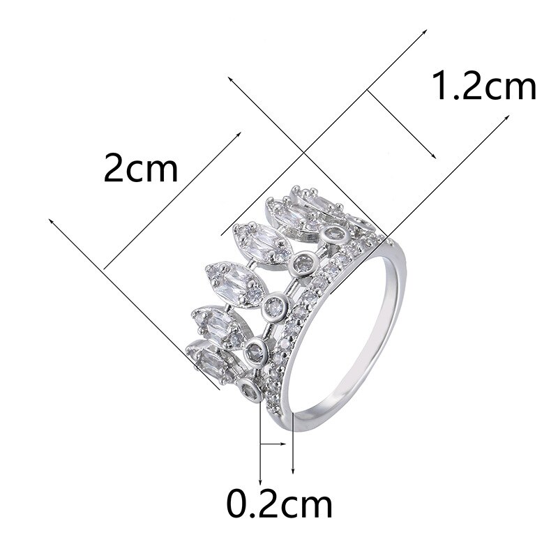 Ring Für Frauen Klar Zirkonia Ring Damen Crown Silber Überzogene Ring Neue Einfache Engagement Charme Für frau