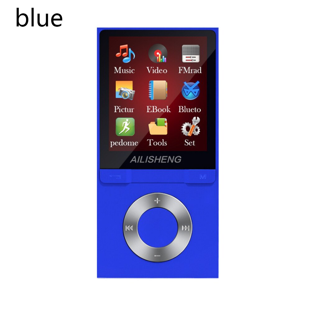 Portable Sports 1.8" TFT Screen Bluetooth MP3 Player Lossless Hifi Mp4 Music Player Slim Bluetooth FM Radio: blue