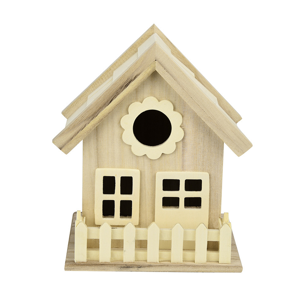Casa de madera para pájaros portátil, casa de pájaros creativa montada en la pared de madera para exteriores, Nido de Pájaro, caja de madera #25