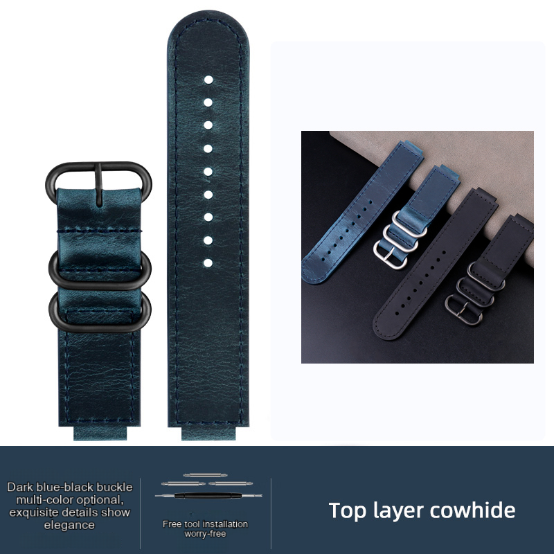 Für Casio Lederarmband AE-1200/1100/SGW-300/W218H Serie modifiziertes retro-Lederarmband: Schwarz Weiß