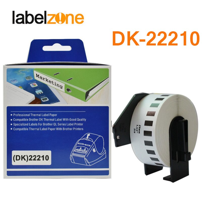 1Rolls DK-22210 29mm x 30.48M Continuous Thermal Paper Compatible for Brother Label Printer White Paper DK22210 DK Paper DK2210