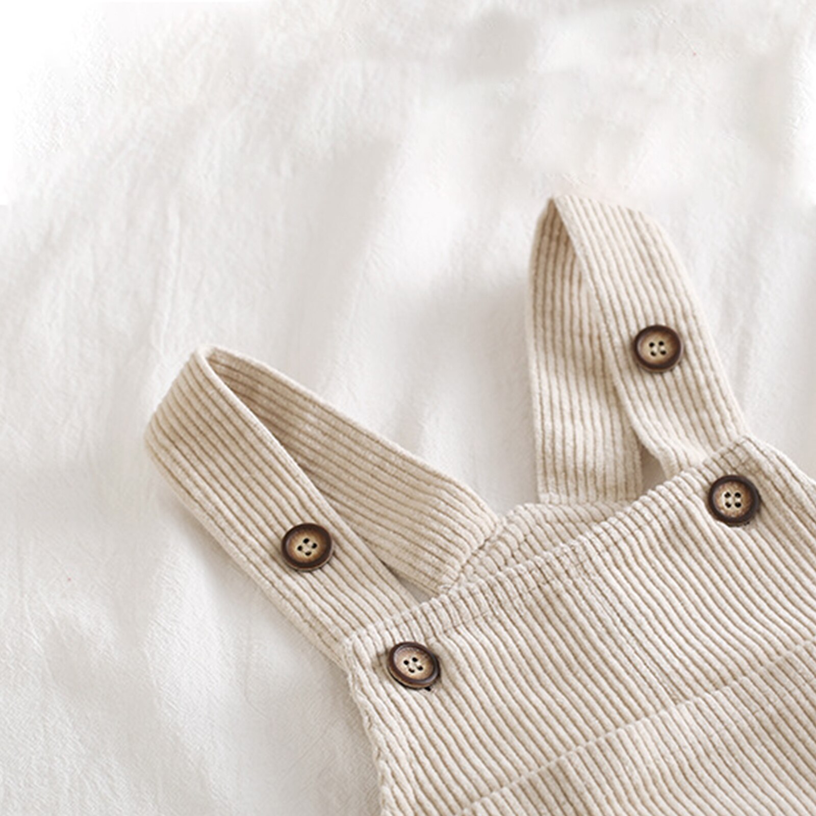 Pantalones de tirantes para bebé y niña, Pelele con pana de Color sólido, pantalones largos con tiras de pana y Bolsillo grande