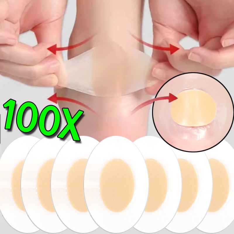 100PCS Schmerzen Relief Gel Ferse Schutz Fuß Patches Klebstoff Blister Pads Hydrokolloid Ferse Liner Schuhe Aufkleber Gips Fuß Pflege
