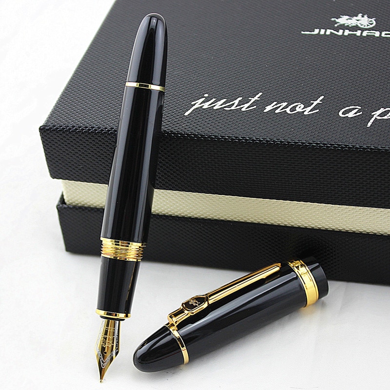 Pluma estilográfica Jinhao 159 de , pluma de metal de lujo, pluma de tinta de de negocios de estilo mediano y 0,5 Nib Heavy para oficina
