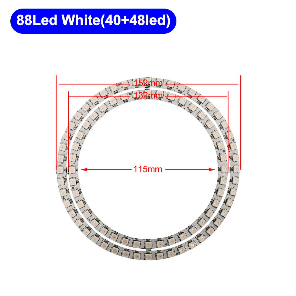 DC5V WS2812B RGB Led Ring Individually Addressable 3Pin WS2812 Round Module 5050 Built-in Pixel 1 8 16 24 35 45 60 88 93 148 241: Clear