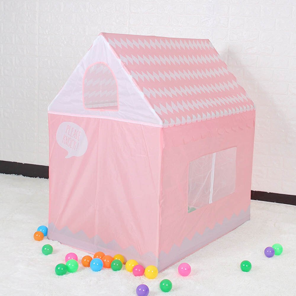 Kids Tent Toy Portable Foldable Indoor Outdoor Play Houses Tents Birthday Ball Pool Simulation House Pink for Children