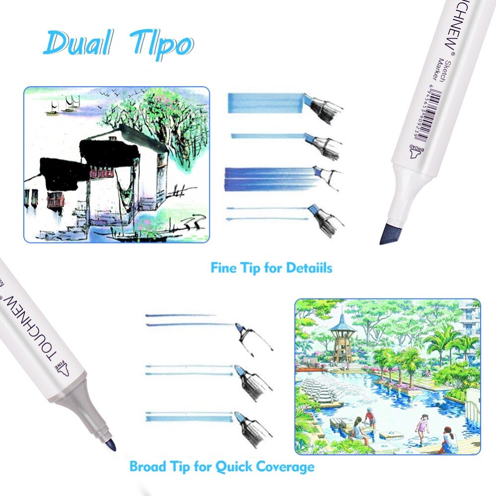 Dual Tip Ocean Sky Art Markers Set-Permanente Schets Tekening Pennen Voor Volwassenen & Kids Ontwerpen, Manga, alcohol Markers Art Set