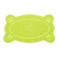 1Pc Pet Dog Puppy Cat Feeding Mat Pad Bone Paw-shaped Silicone Dish Bowl Food Feed Placement Easy Cleaning Pet Accessories: green Bone L