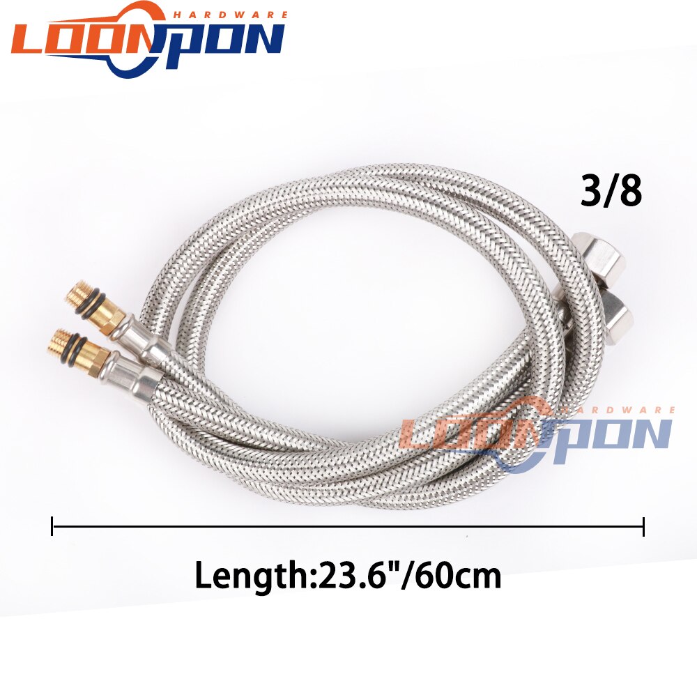 Warm En Koud Water Inlaat Pijp Wees Slang Lange Staaf Staaldraad Explosieveilige Metalen Sanitair Slangen Badkamer Keuken 2Pcs