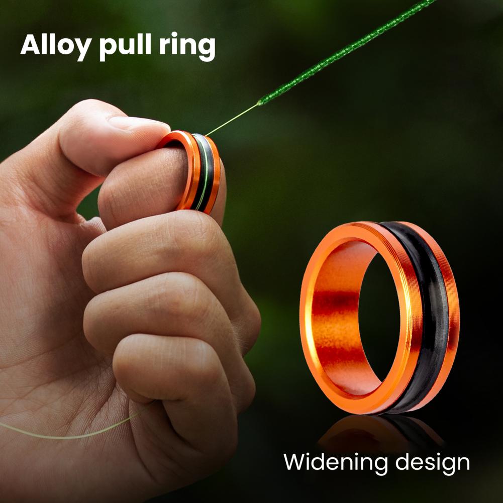 Extractor de sedal de pesca, anillo de goma antideslizante, bucle de tracción de línea portátil, herramienta de aparejos de pesca de aleación de aluminio, 1/2 Uds.