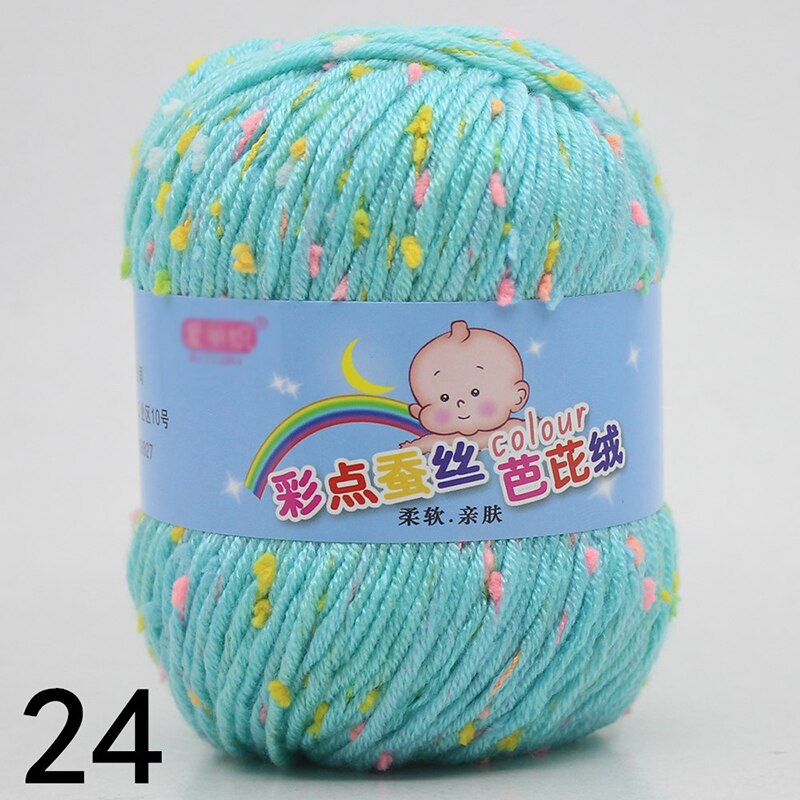 50g Acrylic Knitting Yarn with Colorful Dot Crochet Thread Chunky Wool Spot Pattern DIY Woven Hook Baby Sweater Sock Diaper: Light Grey