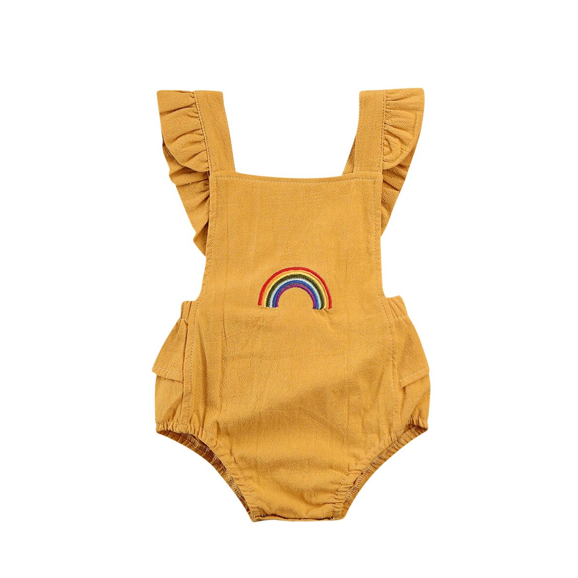 Baby Boy Girl Romper Jumpsuit Bodysuit Outfits Knitted Cotton Clothe: Yellow / 18M