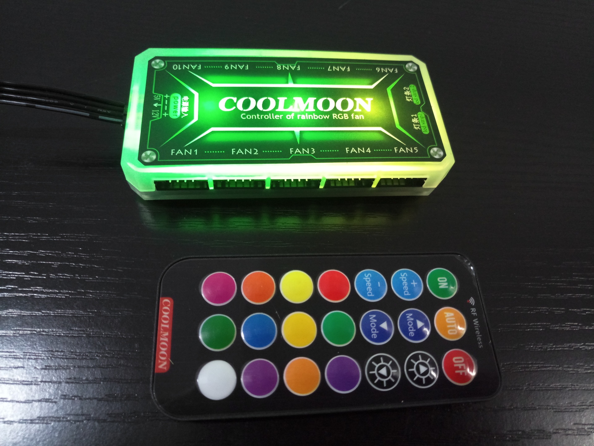 RGB fan controller, luminous color-changing fan hub, remote controller 10 fans