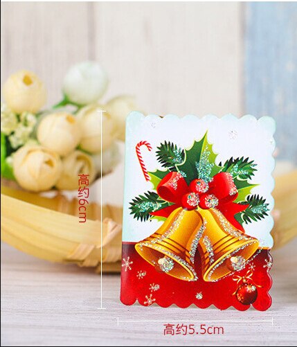 10pcs set Random Hang On Christmas Tree Best Wish Greeting Small Card: 2