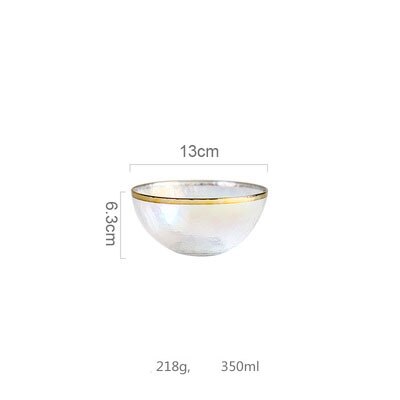 Blende farge malt måke glass bolle parabol syv farger gjennomsiktig hammer korn glass tallerken salat bolle frukt bolle vestlig matte: Bolle s