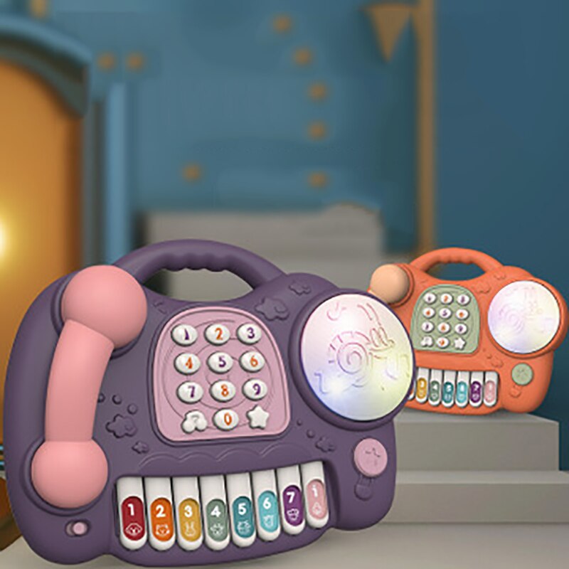 Baby Kind Meisje Multifunctionele Piano Mobiele Telefoon Speelgoed Muziek Kids Jongen Vroeg Leren Onderwijs Speelgoed