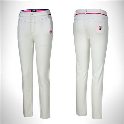 Dame elastiske bukser med stram bund dame varme fleece åndbare golfbukser kvindelige solf straight sportsbukser  aa51865: Hvid / S