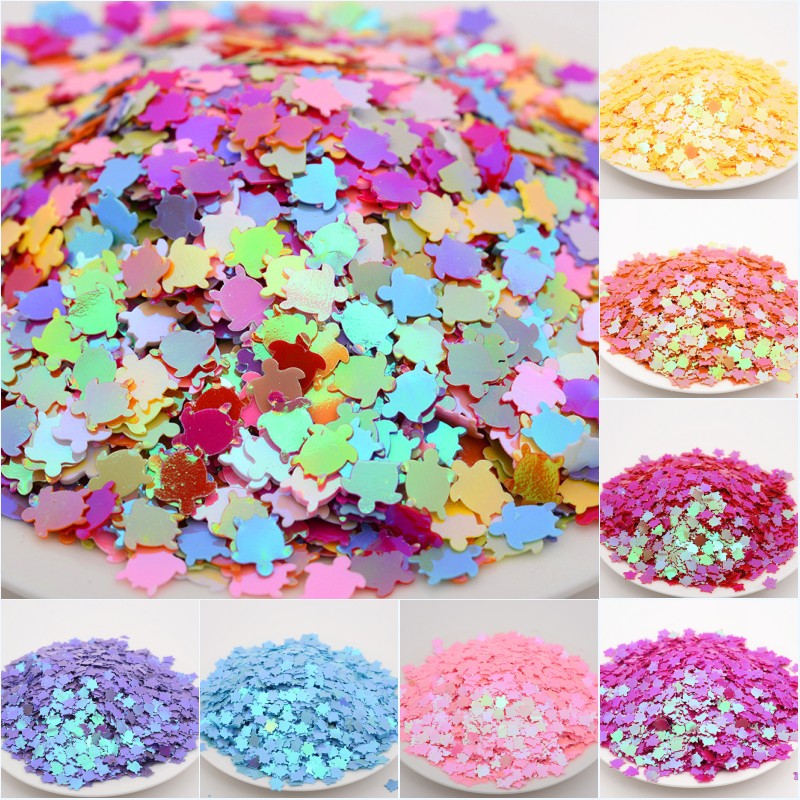 20g 7*8mm Sea turtle Tortoise Shape Loose Sequins PVC Paillettes For Craft Scrapbook Decoration Shaker Card DIY Accessories