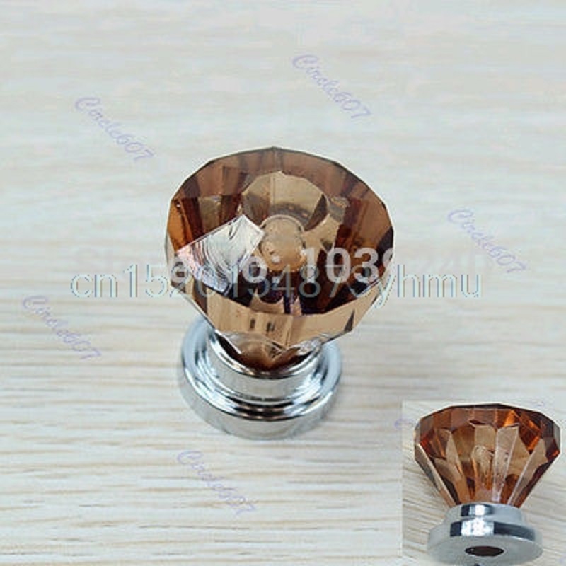 5 sztuk/partia bursztyn akrylowe drzwi ciągnąć gałka szuflada szafka uchwyt 26mm sprzętu-L057 nowy gorący