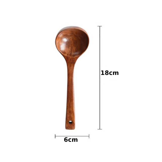 Wooden Serving Spoon Ladle Large Natural Wood Soup Ladle Cooking Utensil Handmade Tableware for Kitchen Restaurant Porridge: Brown