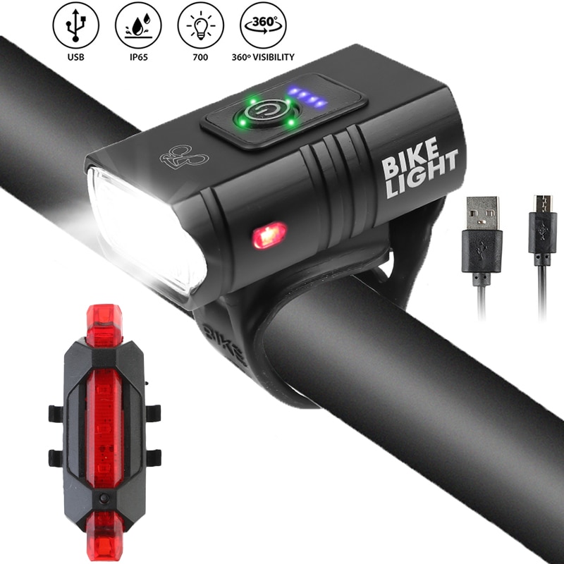 Ultra Bright T6 LED Bicycle Light 800LM USB Rechargeable Mountain Road Bike Lamp Flashlight Cycling Equipment Bike Accessories