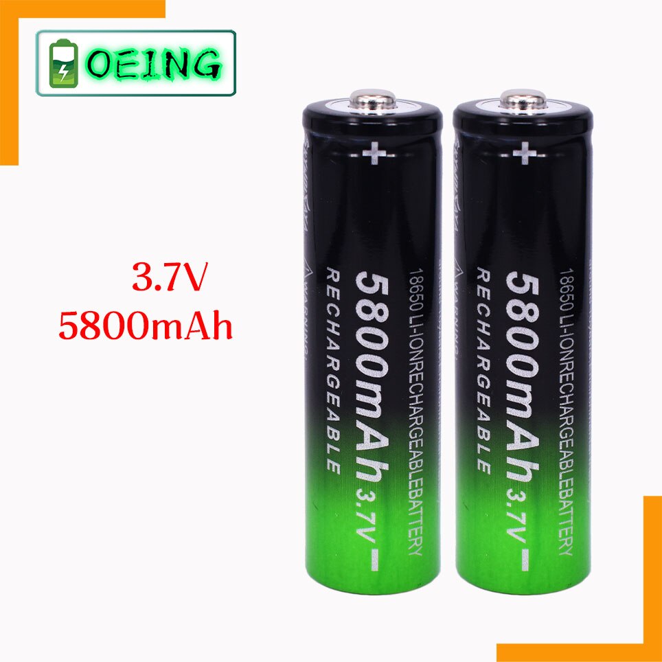 Original 18650 5800 mAh Battery Li Ion Lithium Rechargeable Battery 3.7V 5800mAh For Laptop Camera Emergency Light