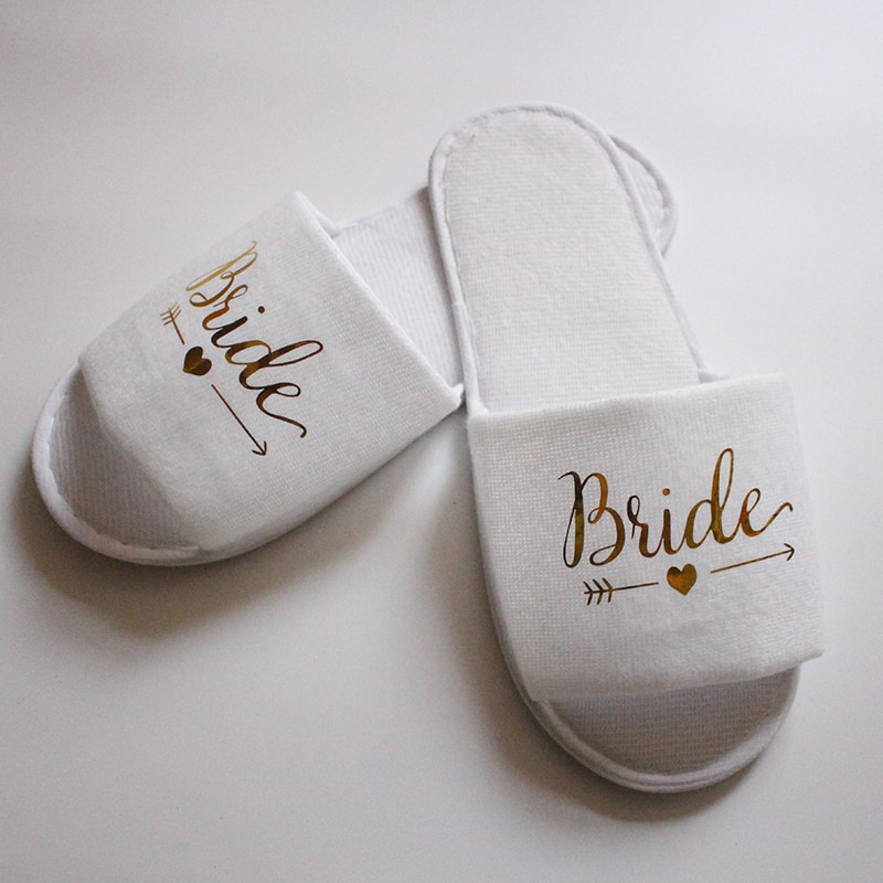 1 Pairs Team Bruid/Team Bruidegom Wegwerp Zachte Slippers Bruiloft Decoratie Bridal Show Bruidsmeisje Vrijgezellenfeest Decoratie-S