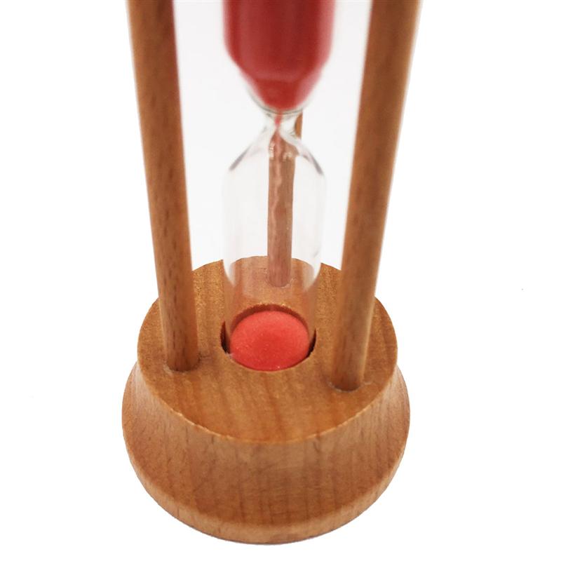 3 Minutes Wooden Frame Sandglass Red Sand Hourglass Inccurate Sand Timer 3 Minutes European Style Wooden Hourglass Red Sand