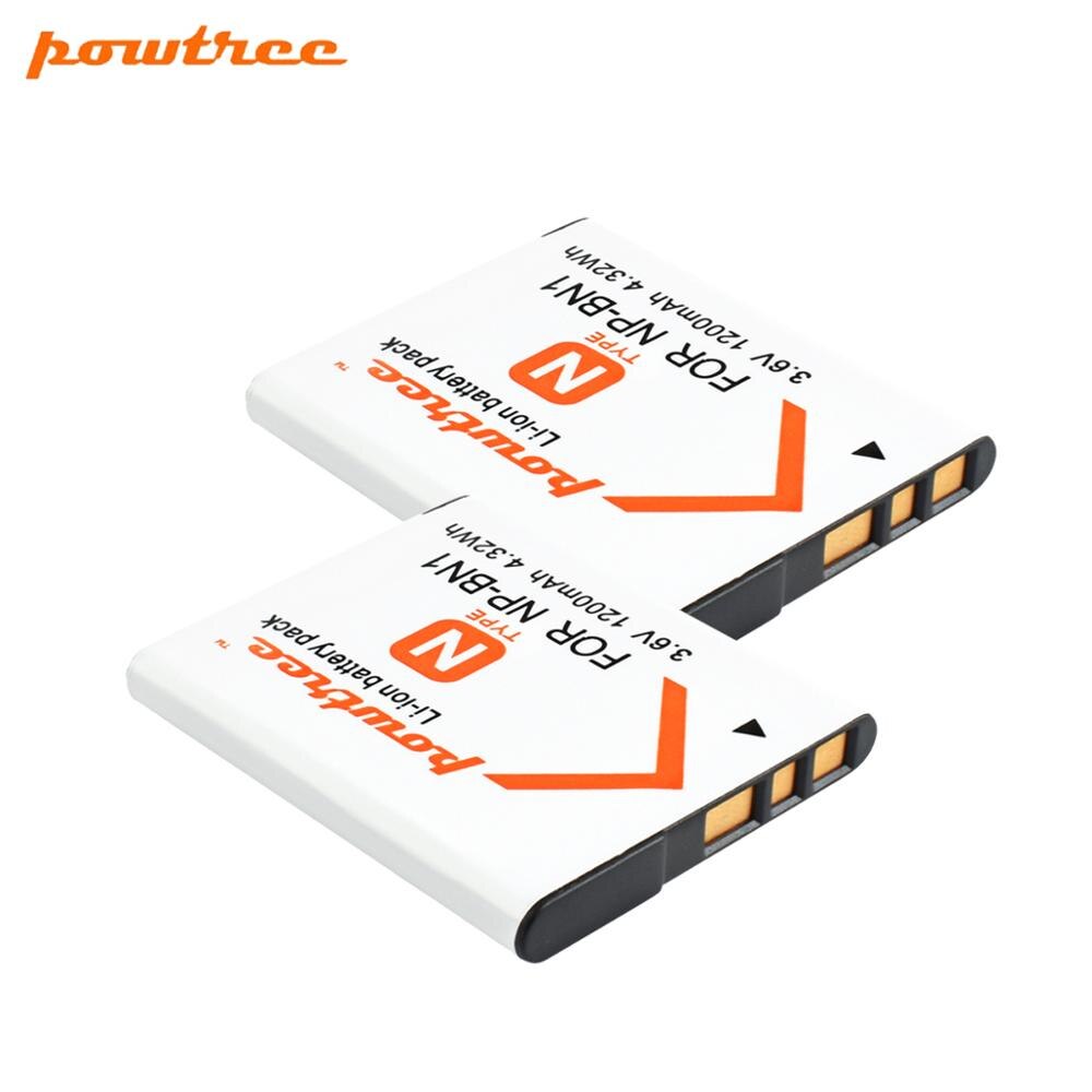 Powtree 1200mAh NP-BN1 Camera Battery For Sony TX9 WX100 TX5 WX5C W620 W630 W670 TX100 Camera
