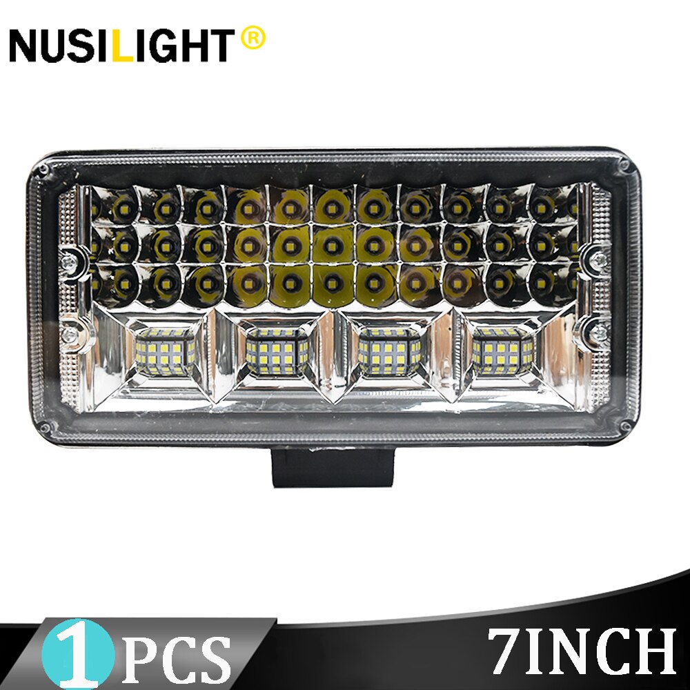 Bil led arbeidslys bar 12v 4 x 4 24v offroad suv lastebil traktor tåkelampe dampskip gravemaskin bulldoser kran hogstmaskin frontlykt: 1 stk 7 tommer