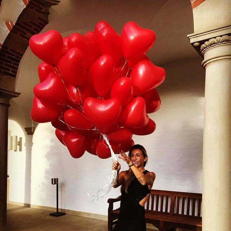 10pcs Red Heart Latex Balloons Heart Love Shape Balloon for Wedding Anniversary Valentine's Birthday Party Decorations