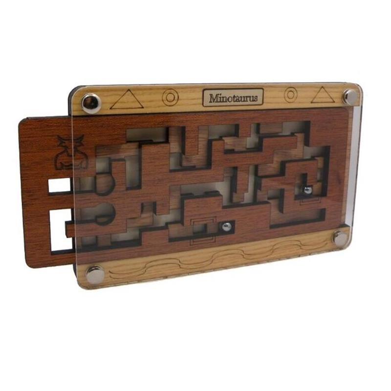 High Difficulty Level Two Layers IQ Wooden Sliding Maze Puzzle Logic Brain Teaser Puzzles Game for Adults