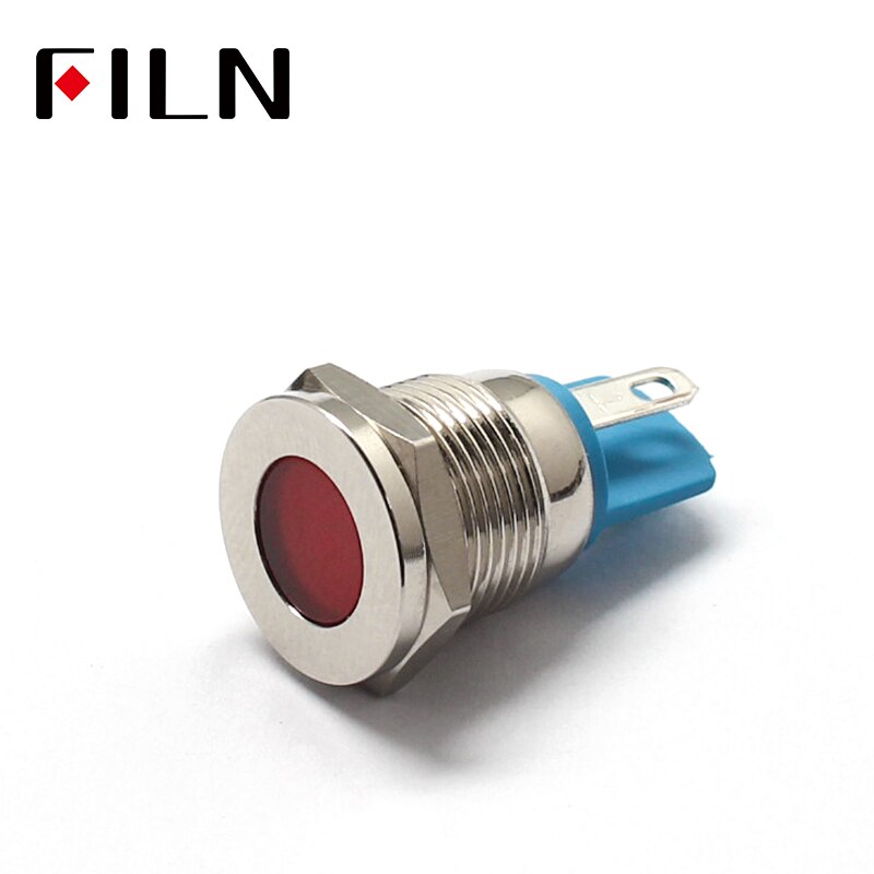 LED Metal Indicator Light 12mm Waterproof Signal Lamp 12V Red Yellow Green White Blue Pilot Seal Bulb